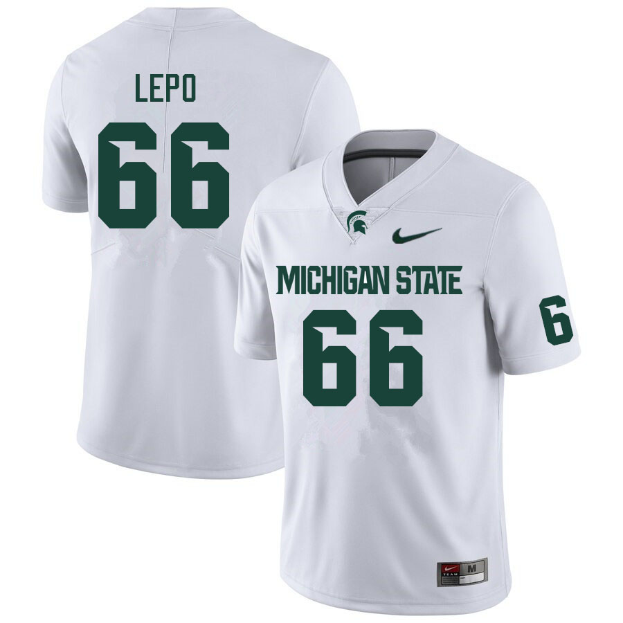 Men #66 Ashton Lepo Michigan State Spartans College Football Jerseys Sale-White
